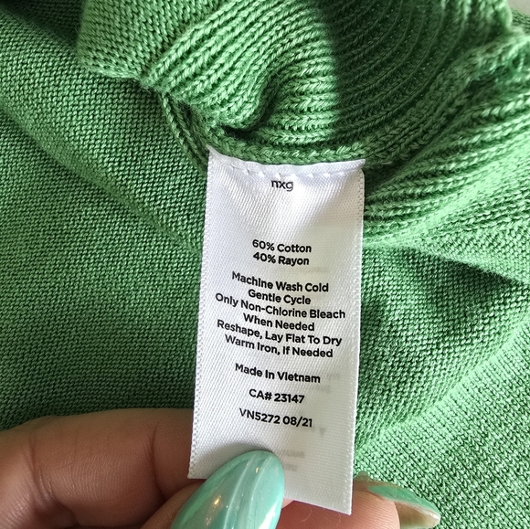 Talbots Girlfriend Cardigan Green/Light Blue Women's Size M. - Picture 9 of 9